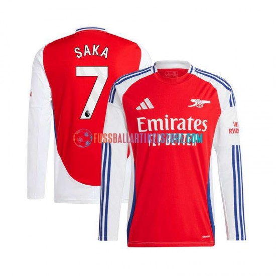 Arsenal Heimausrüstung Bukayo Saka 7 2024-2025 Herren Trikot Rot L/S