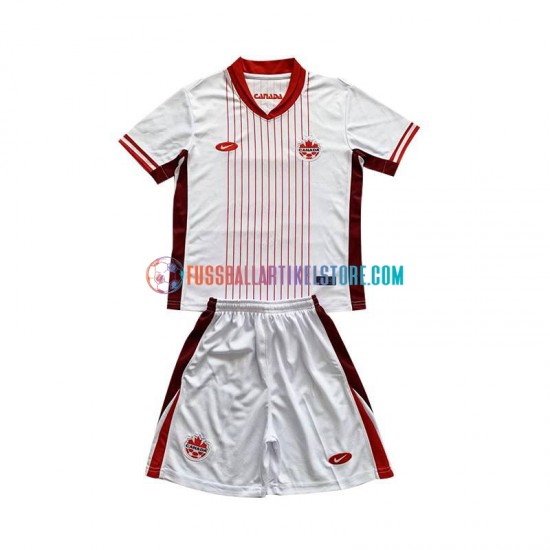 Kanada Auswärtsausrüstung 2024 Kinder Set(Trikot und Hose) S/S