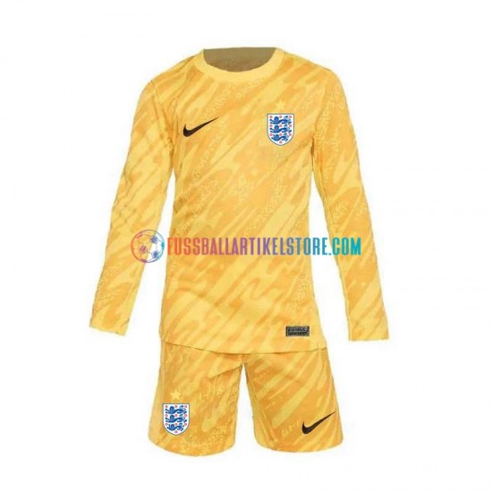 England Auswärtsausrüstung Torwart Euro 2024 Kinder Set(Trikot und Hose) Gelb L/S