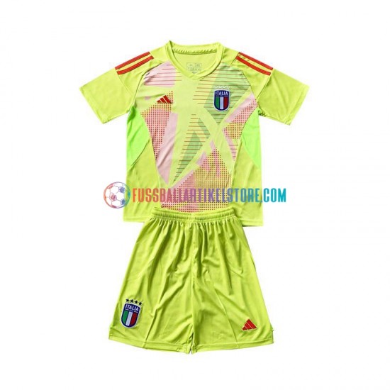 Italien Heimausrüstung Torwart Euro 2024 Kinder Set(Trikot und Hose) S/S