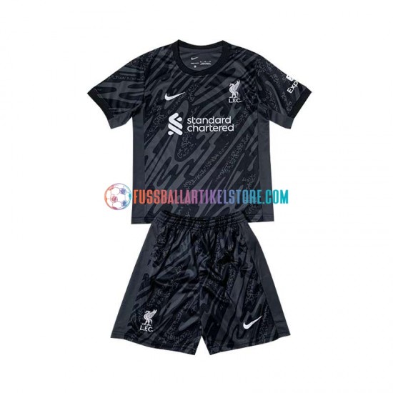 Liverpool Heimausrüstung Torwart 2024-2025 Kinder Set(Trikot und Hose) Schwarz S/S