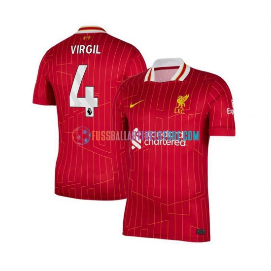 Liverpool Heimausrüstung Virgil van Dijk 4 2024-2025 Herren Trikot Rot S/S