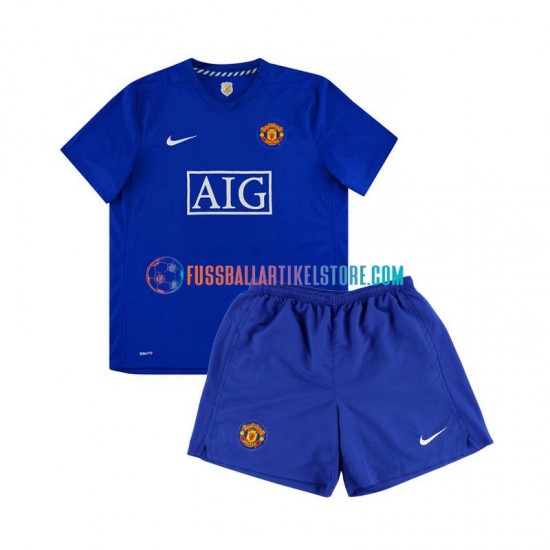 Manchester United Auswärtsausrüstung Retro 2008 Kinder Set(Trikot und Hose) S/S