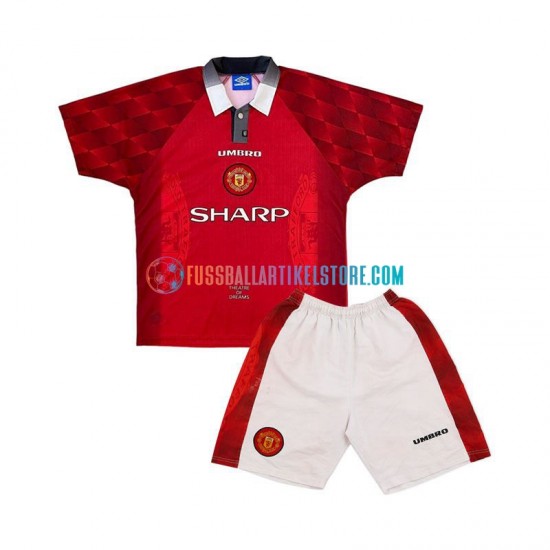 Manchester United Heimausrüstung Retro 1996 Kinder Set(Trikot und Hose) S/S