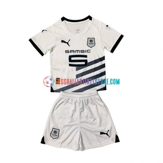 Stade Rennes Auswärtsausrüstung 2023-2024 Kinder Set(Trikot und Hose) Weiß S/S