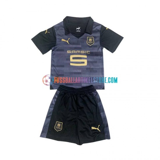 Stade Rennes Ausweichausrüstung 2023-2024 Kinder Set(Trikot und Hose) Schwarz S/S