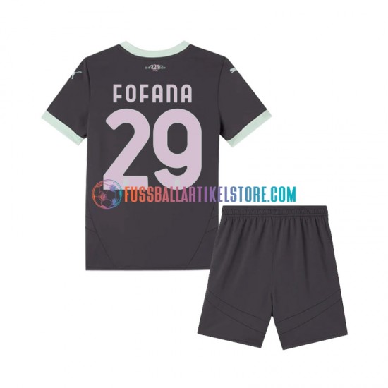 AC Mailand Ausweichausrüstung Fofana 29 2024-2025 Kinder Set(Trikot und Hose) S/S