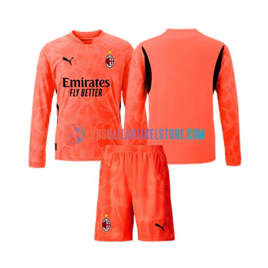 AC Mailand Viertesausrüstung Torwart 2024-2025 Kinder Set(Trikot und Hose) L/S