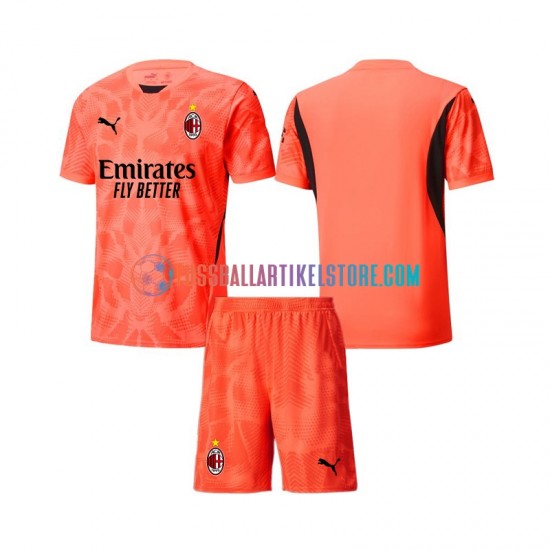 AC Mailand Viertesausrüstung Torwart 2024-2025 Kinder Set(Trikot und Hose) S/S