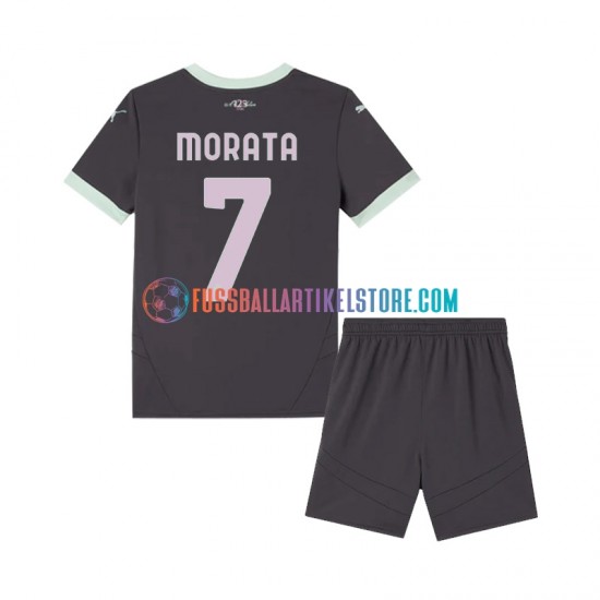 AC Mailand Ausweichausrüstung Morata 7 2024-2025 Kinder Set(Trikot und Hose) S/S