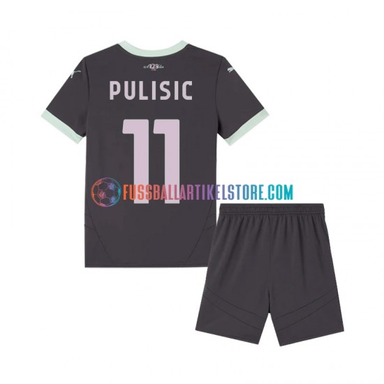 AC Mailand Ausweichausrüstung Pulisic 11 2024-2025 Kinder Set(Trikot und Hose) S/S