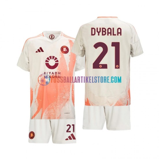 AS Rom Auswärtsausrüstung Paulo Dybala 21 2024-2025 Kinder Set(Trikot und Hose) S/S