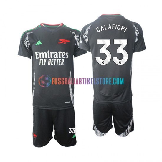 Arsenal Auswärtsausrüstung Calafiori 33 2024-2025 Kinder Set(Trikot und Hose) S/S