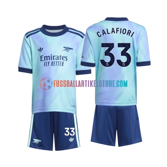 Arsenal Ausweichausrüstung Calafiori 33 2024-2025 Kinder Set(Trikot und Hose) S/S