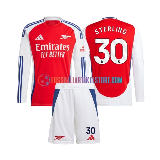 Arsenal Heimausrüstung Raheem Sterling 30 2024-2025 Kinder Set(Trikot und Hose) L/S