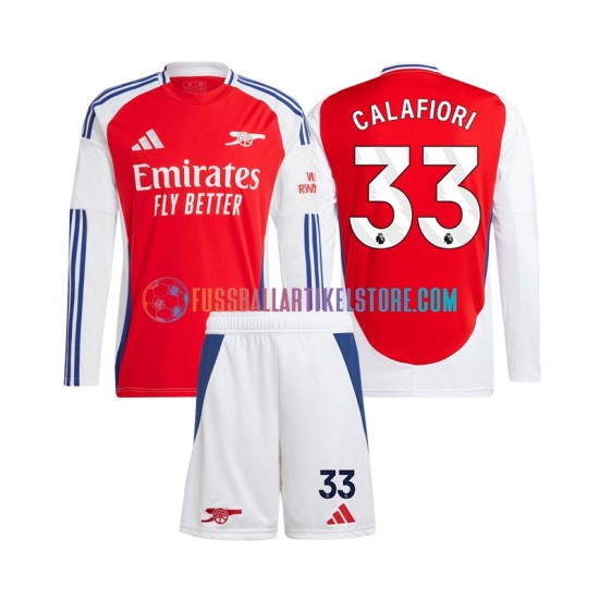 Arsenal Heimausrüstung Riccardo Calafiori 33 2024-2025 Kinder Set(Trikot und Hose) L/S