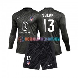 Atlético Madrid Heimausrüstung Torwart Jan Oblak 13 2024-2025 Kinder Set(Trikot und Hose) L/S