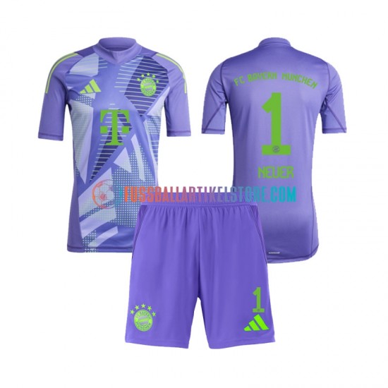 FC Bayern München Auswärtsausrüstung Torwart Neuer 1 2024-2025 Kinder Set(Trikot und Hose) S/S