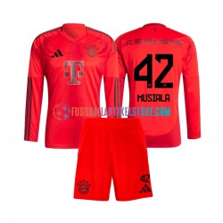 FC Bayern München Heimausrüstung Jamal Musiala 42 2024-2025 Kinder Set(Trikot und Hose) L/S