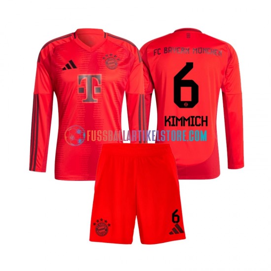 FC Bayern München Heimausrüstung Joshua Kimmich 6 2024-2025 Kinder Set(Trikot und Hose) L/S