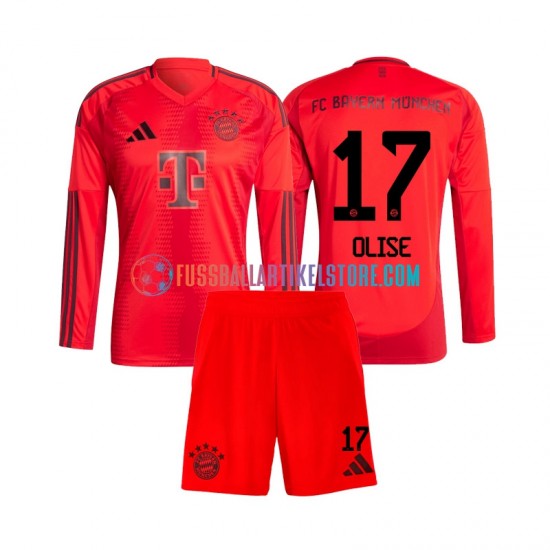 FC Bayern München Heimausrüstung Michael Olise 17 2024-2025 Kinder Set(Trikot und Hose) L/S