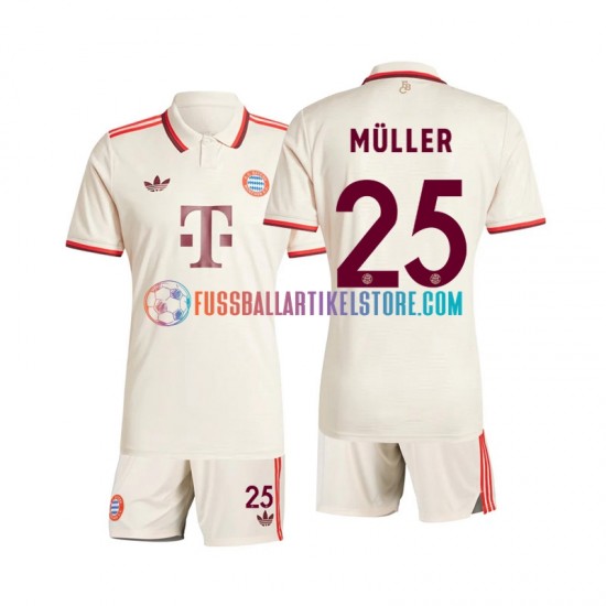 FC Bayern München Ausweichausrüstung Muller 25 2024-2025 Kinder Set(Trikot und Hose) S/S