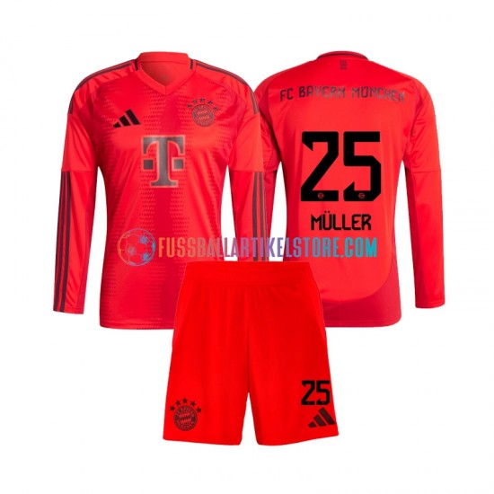 FC Bayern München Heimausrüstung Thomas Muller 25 2024-2025 Kinder Set(Trikot und Hose) L/S