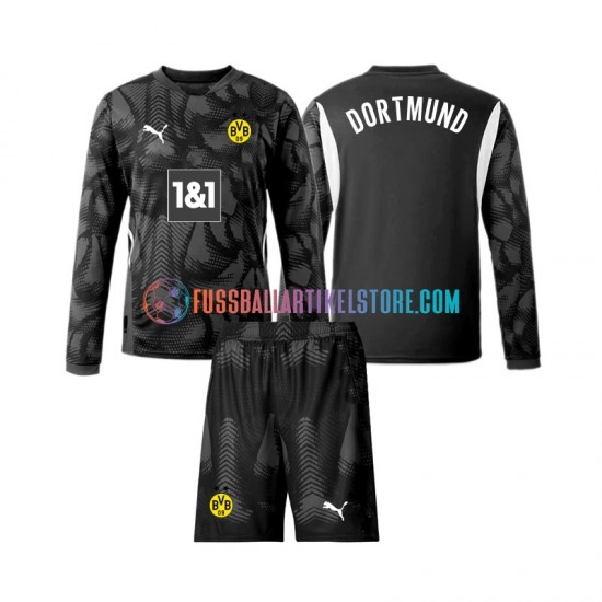 Borussia Dortmund Viertesausrüstung Torwart 2024-2025 Kinder Set(Trikot und Hose) L/S