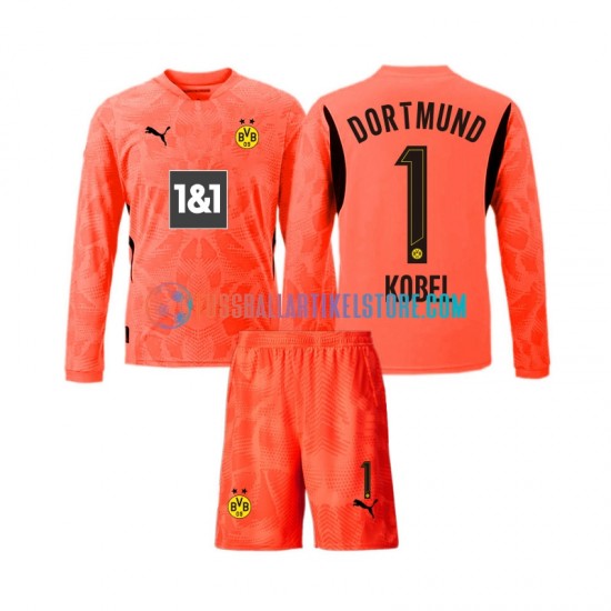 Borussia Dortmund Ausweichausrüstung Torwart Gregor Kobel 1 2024-2025 Kinder Set(Trikot und Hose) L/S