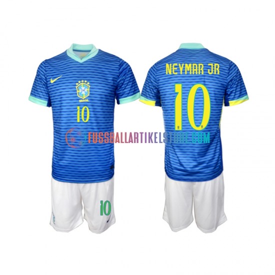 Brasilien Auswärtsausrüstung Neymar JR 10 2024 Kinder Set(Trikot und Hose) S/S