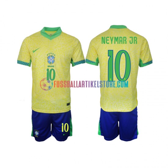 Brasilien Heimausrüstung Neymar JR 10 2024 Kinder Set(Trikot und Hose) S/S