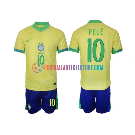 Brasilien Heimausrüstung PELE 10 2024 Kinder Set(Trikot und Hose) S/S