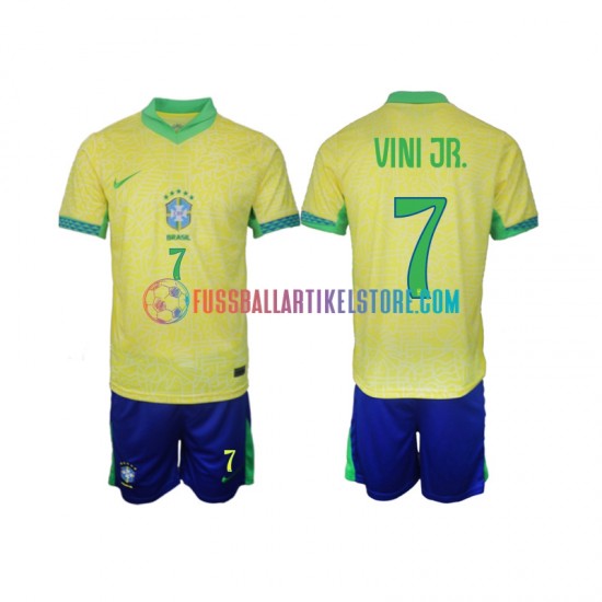 Brasilien Heimausrüstung VINI JR 7 2024 Kinder Set(Trikot und Hose) S/S