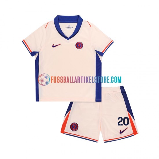 Chelsea Auswärtsausrüstung Cole Palmer 20 2024-2025 Kinder Set(Trikot und Hose) S/S