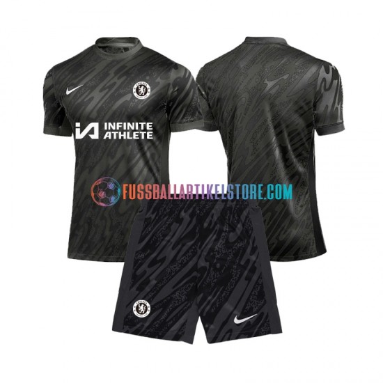 Chelsea Auswärtsausrüstung Torwart 2024-2025 Kinder Set(Trikot und Hose) S/S