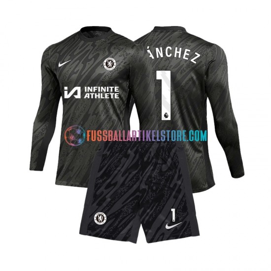 Chelsea Auswärtsausrüstung Torwart Robert Sanchez 1 2024-2025 Kinder Set(Trikot und Hose) L/S