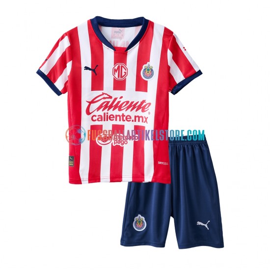 Heimausrüstung Deportivo Guadalajara 2024-2025 Kinder Set(Trikot und Hose) S/S