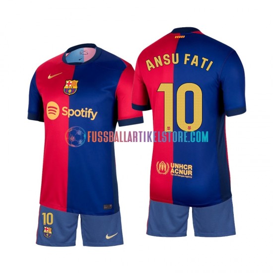 FC Barcelona Heimausrüstung Ansu Fati 10 2024-2025 Kinder Set(Trikot und Hose) S/S