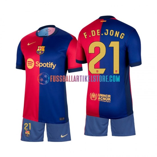 FC Barcelona Heimausrüstung Frenkie de Jong 21 2024-2025 Kinder Set(Trikot und Hose) S/S