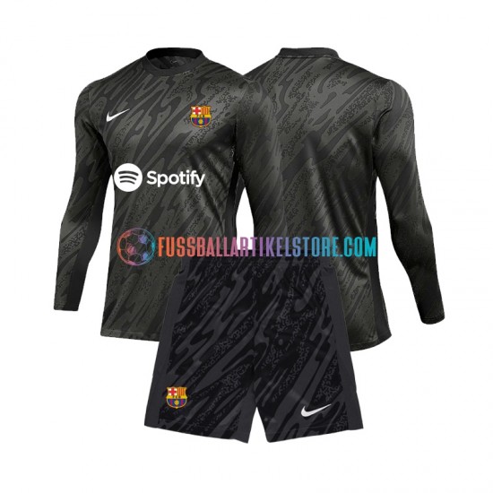 FC Barcelona Ausweichausrüstung Torwart 2024-2025 Kinder Set(Trikot und Hose) L/S