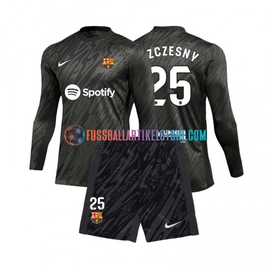 FC Barcelona Auswärtsausrüstung Torwart Wojciech Szczesny 25 2024-2025 Kinder Set(Trikot und Hose) L/S