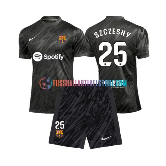 FC Barcelona Auswärtsausrüstung Torwart Wojciech Szczesny 25 2024-2025 Kinder Set(Trikot und Hose) S/S