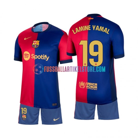 FC Barcelona Heimausrüstung Lamine Yamal 19 2024-2025 Kinder Set(Trikot und Hose) S/S