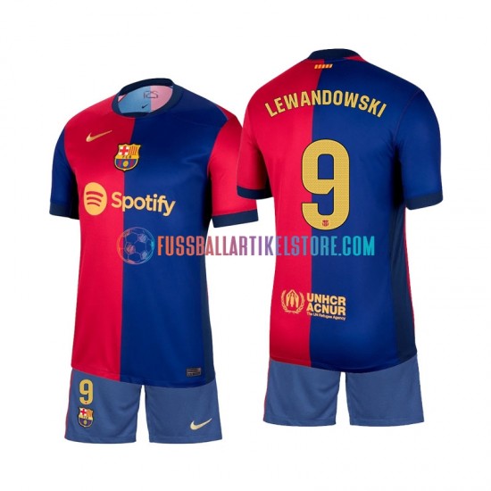 FC Barcelona Heimausrüstung Lewandowski 9 2024-2025 Kinder Set(Trikot und Hose) S/S