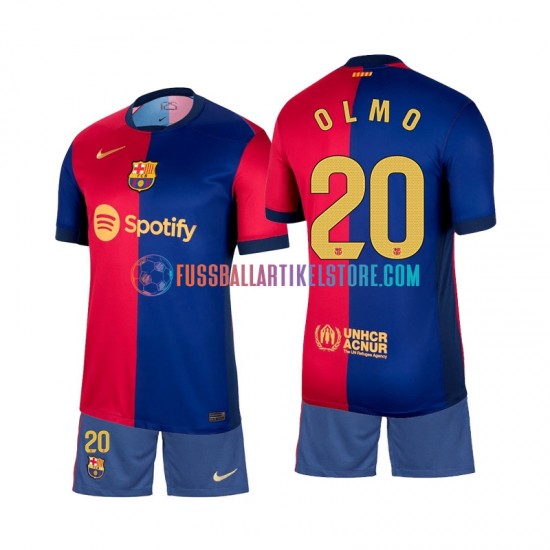 FC Barcelona Heimausrüstung Olmo 20 2024-2025 Kinder Set(Trikot und Hose) S/S