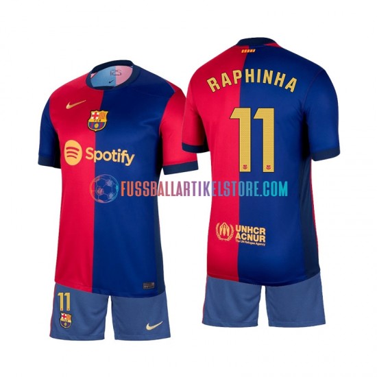 FC Barcelona Heimausrüstung Raphinha 11 2024-2025 Kinder Set(Trikot und Hose) S/S