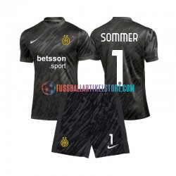 Inter Mailand Ausweichausrüstung Torwart Yann Sommer 1 2024-2025 Kinder Set(Trikot und Hose) S/S