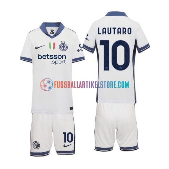 Inter Mailand Auswärtsausrüstung Lautaro 10 2024-2025 Kinder Set(Trikot und Hose) S/S