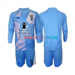 Juventus Turin Heimausrüstung Torwart 2024-2025 Kinder Set(Trikot und Hose) Blau L/S