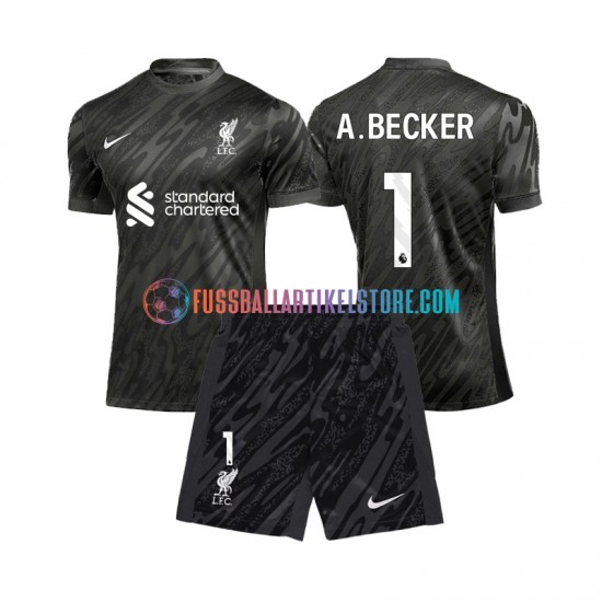 Liverpool Heimausrüstung Torwart Alisson Becker 1 2024-2025 Kinder Set(Trikot und Hose) S/S